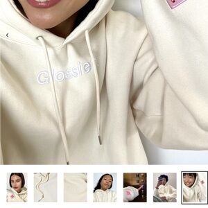 Glossier Cream Hoodie for Women